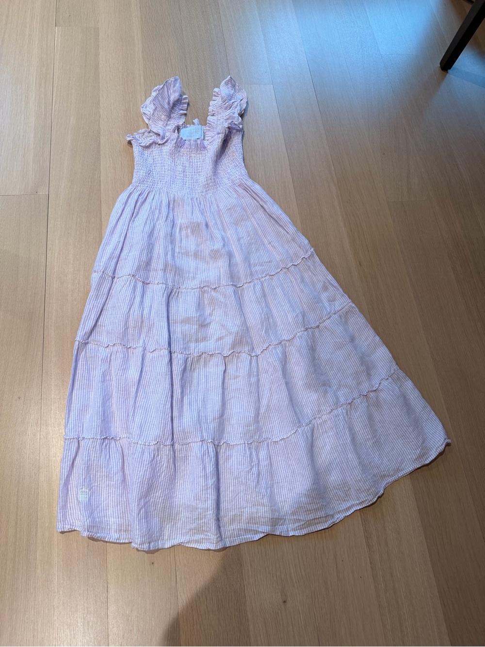 100% Linen Hill House Lavender Smocked Nap Dress sz small - Picture 6 of 8